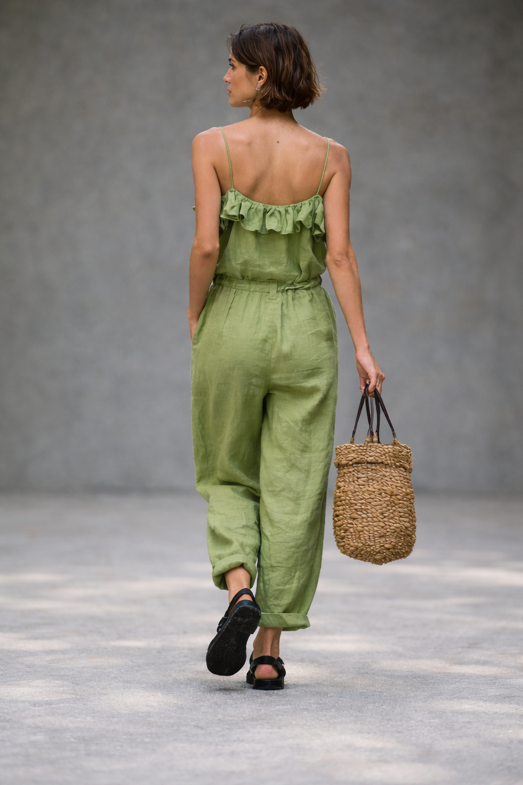 Sienna Ruffle Linen Jumpsuit