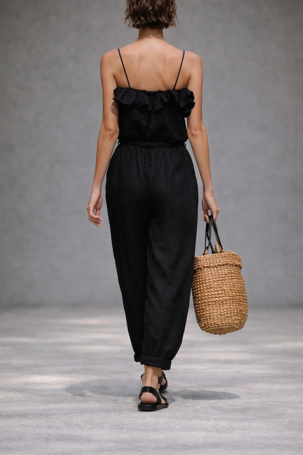 Sienna Ruffle Linen Jumpsuit