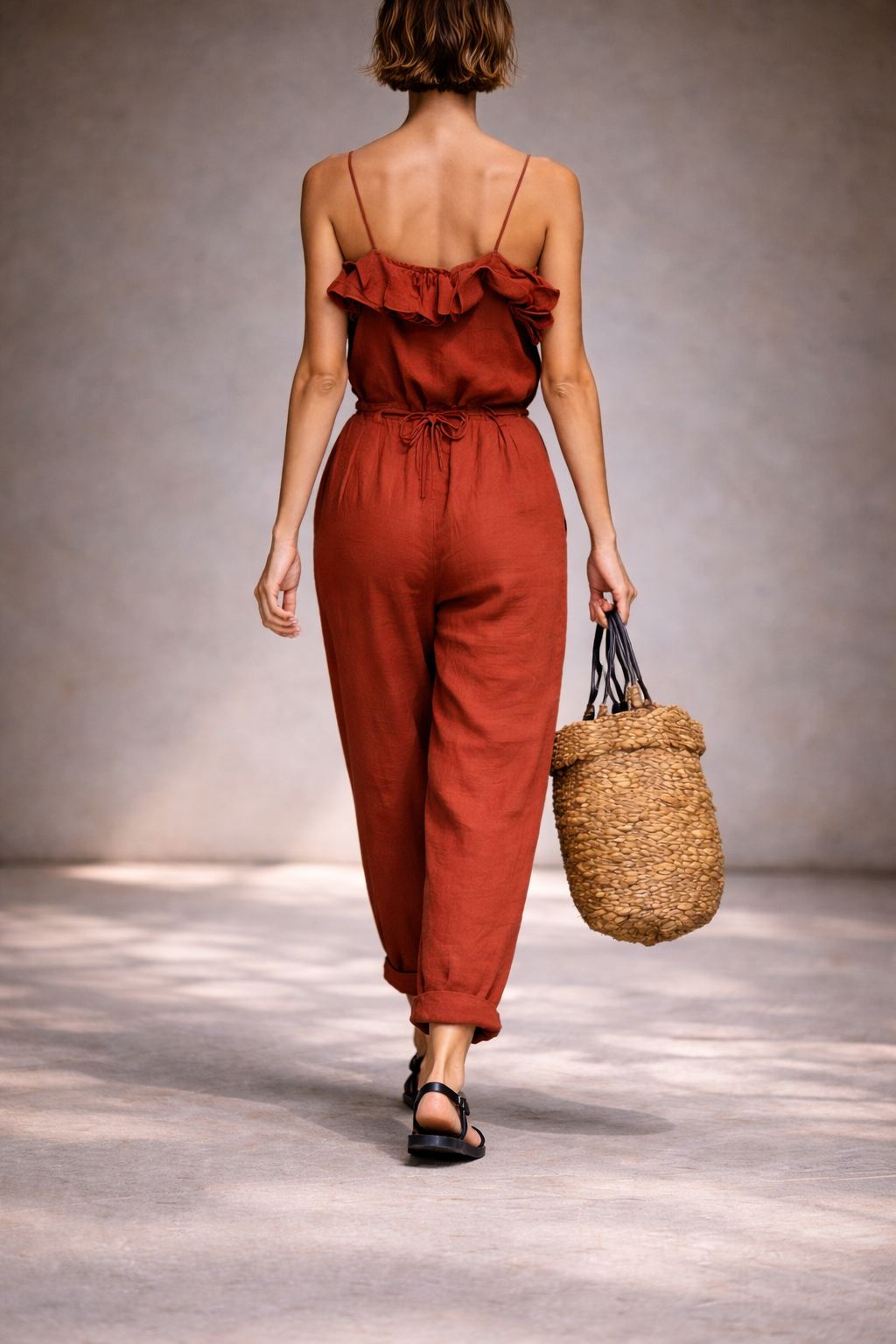 Sienna Ruffle Linen Jumpsuit